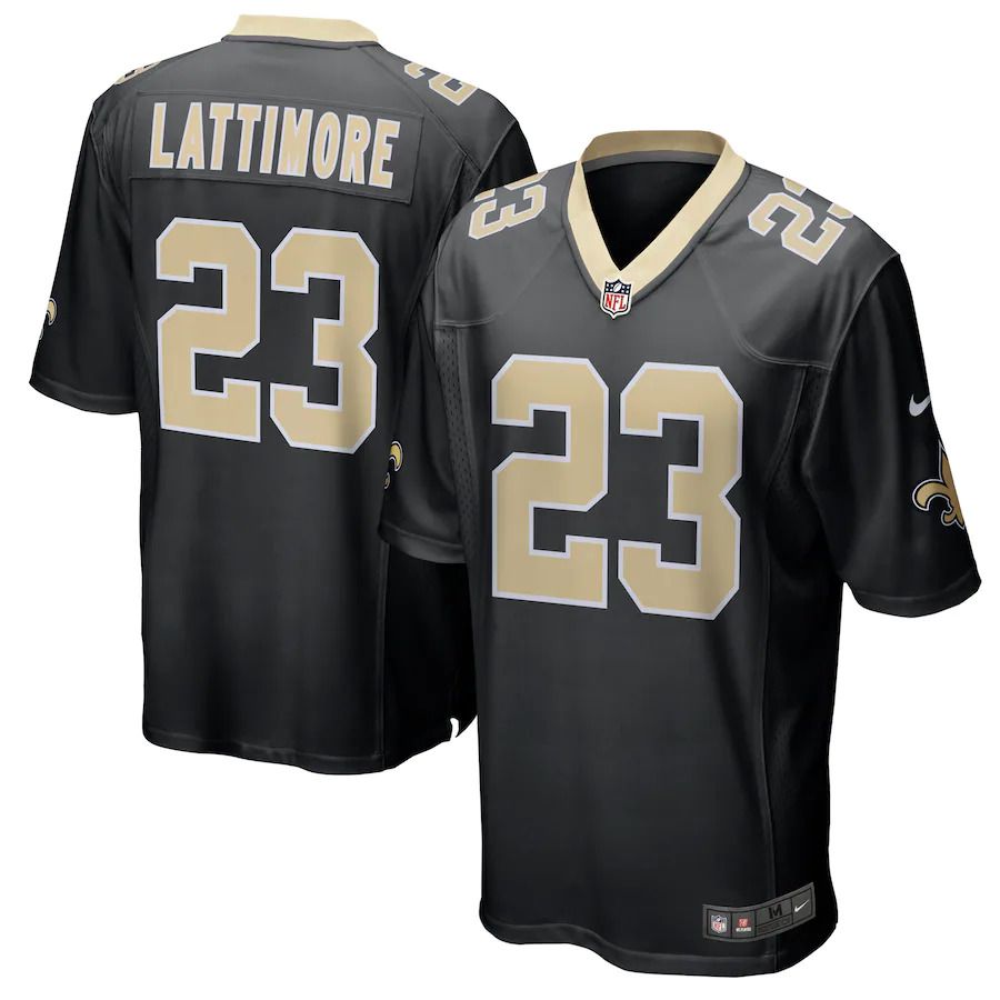 Men New Orleans Saints 23 Marshon Lattimore Nike Black Game Player NFL Jersey